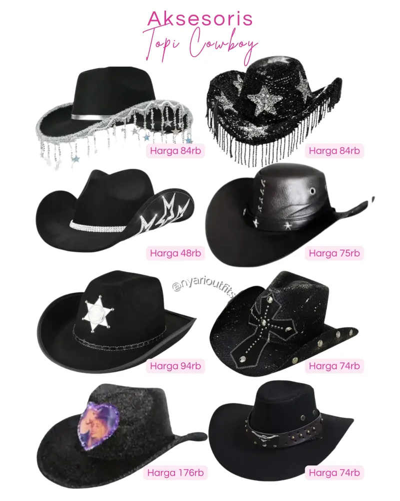 aksesoris - aksesoris topi cowboy