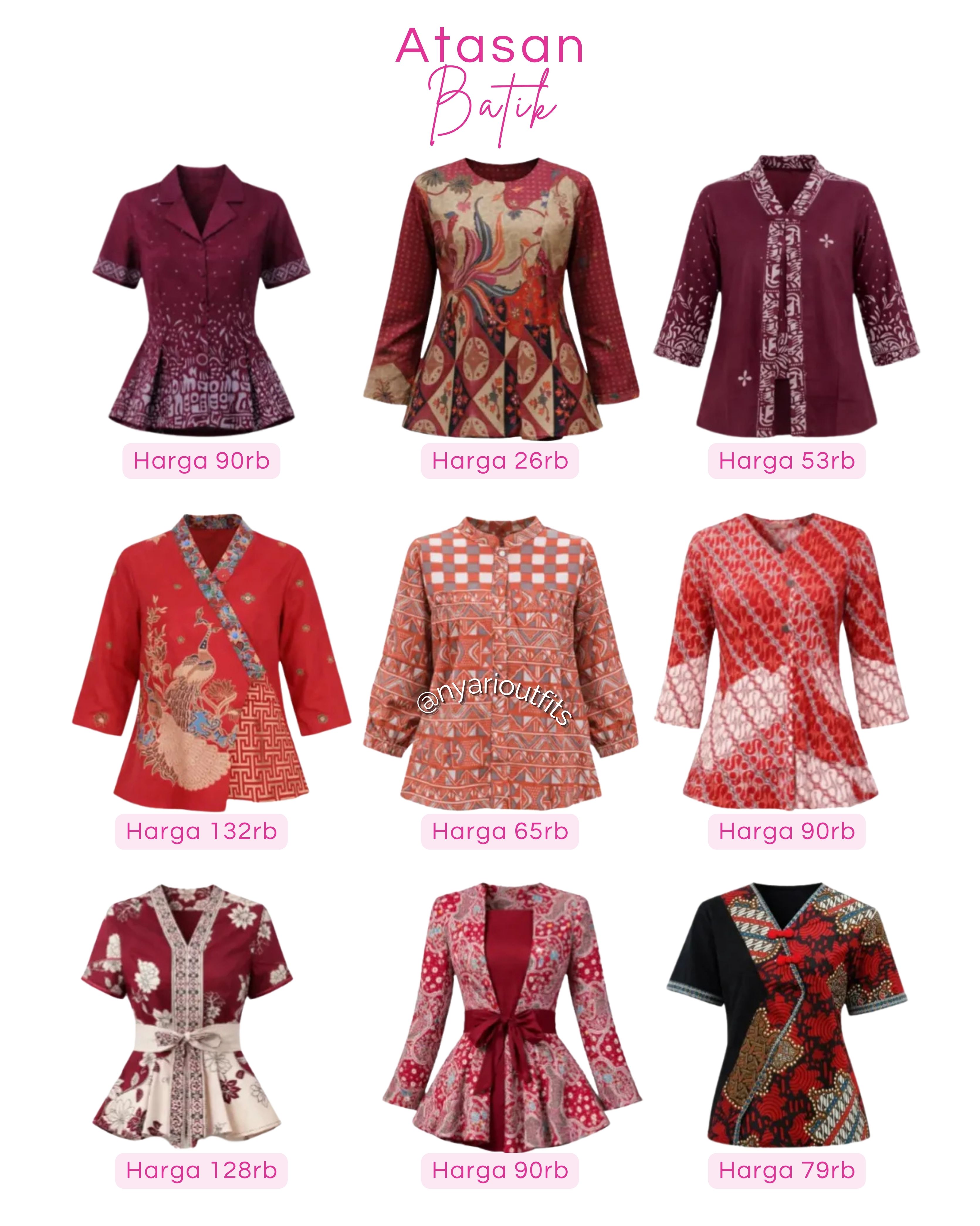 atasan - atasan batik merah