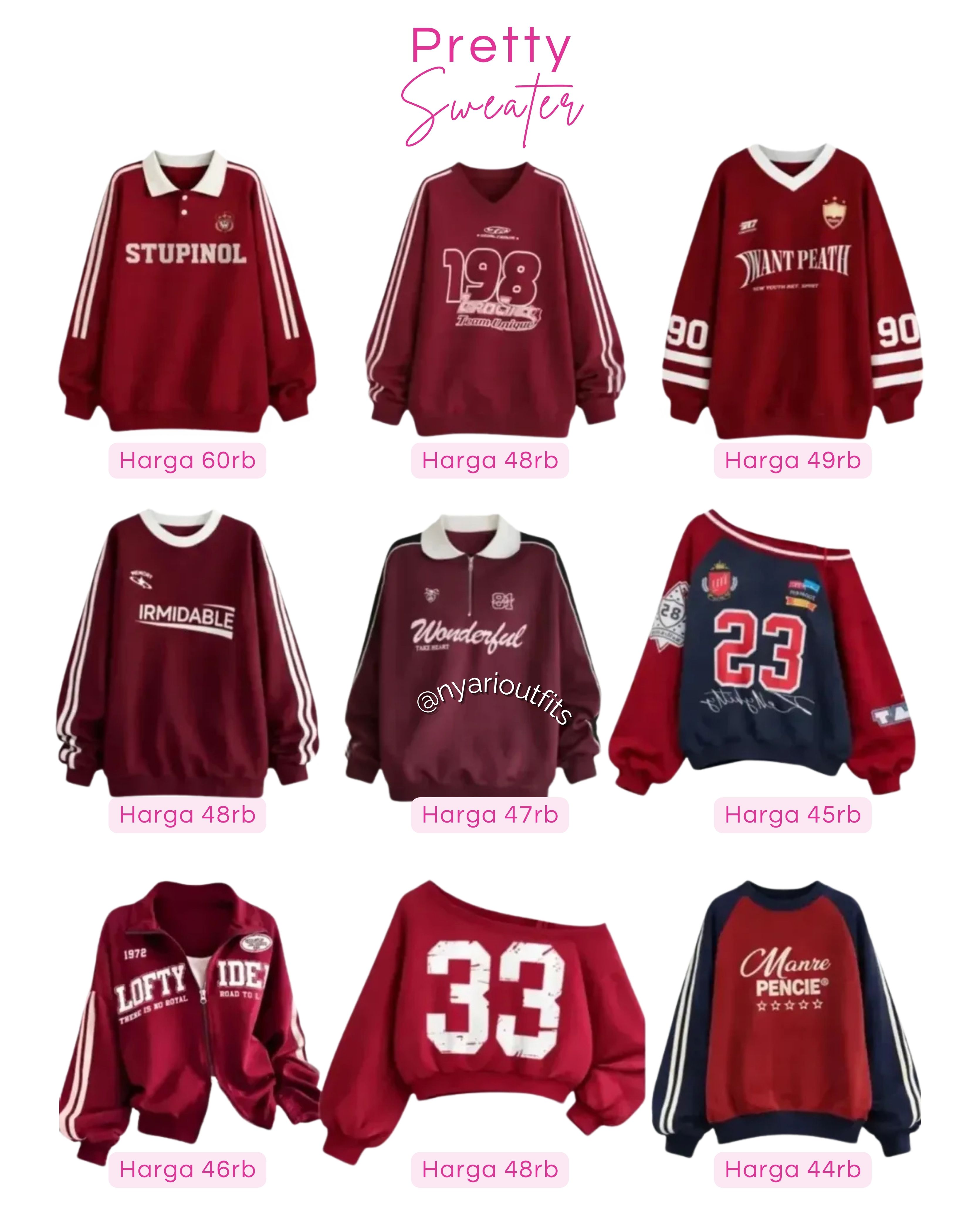 atasan - atasan sweater merah