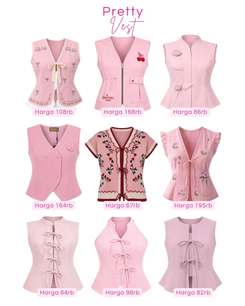 atasan - atasan vest pink