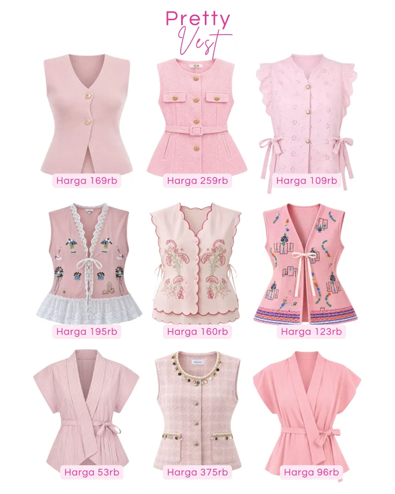 atasan - atasan vest pink