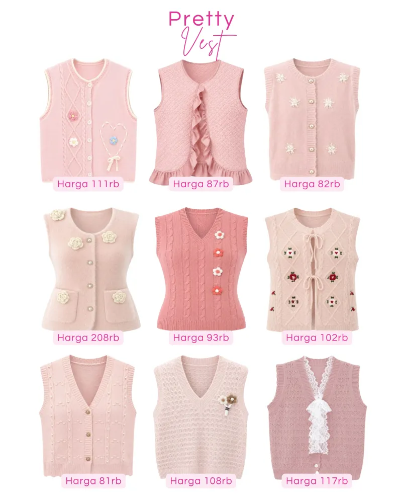 atasan - atasan vest pink