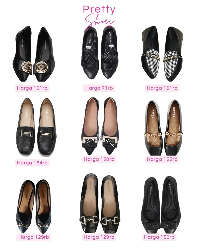 flatshoes - flatshoes hitam