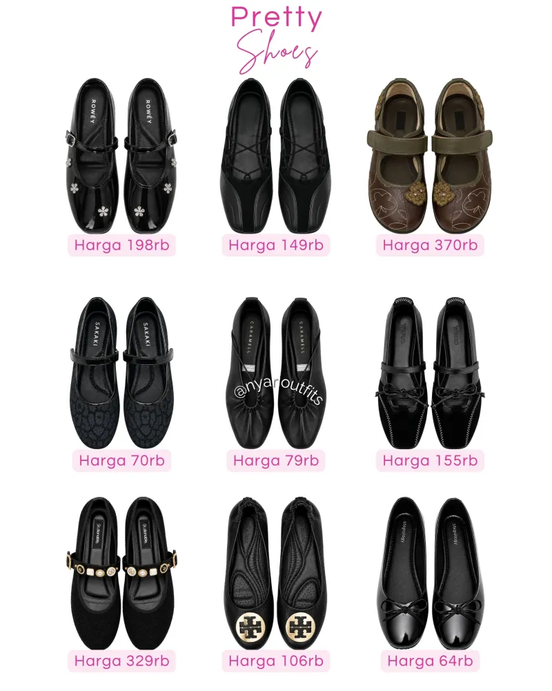 flatshoes - flatshoes hitam