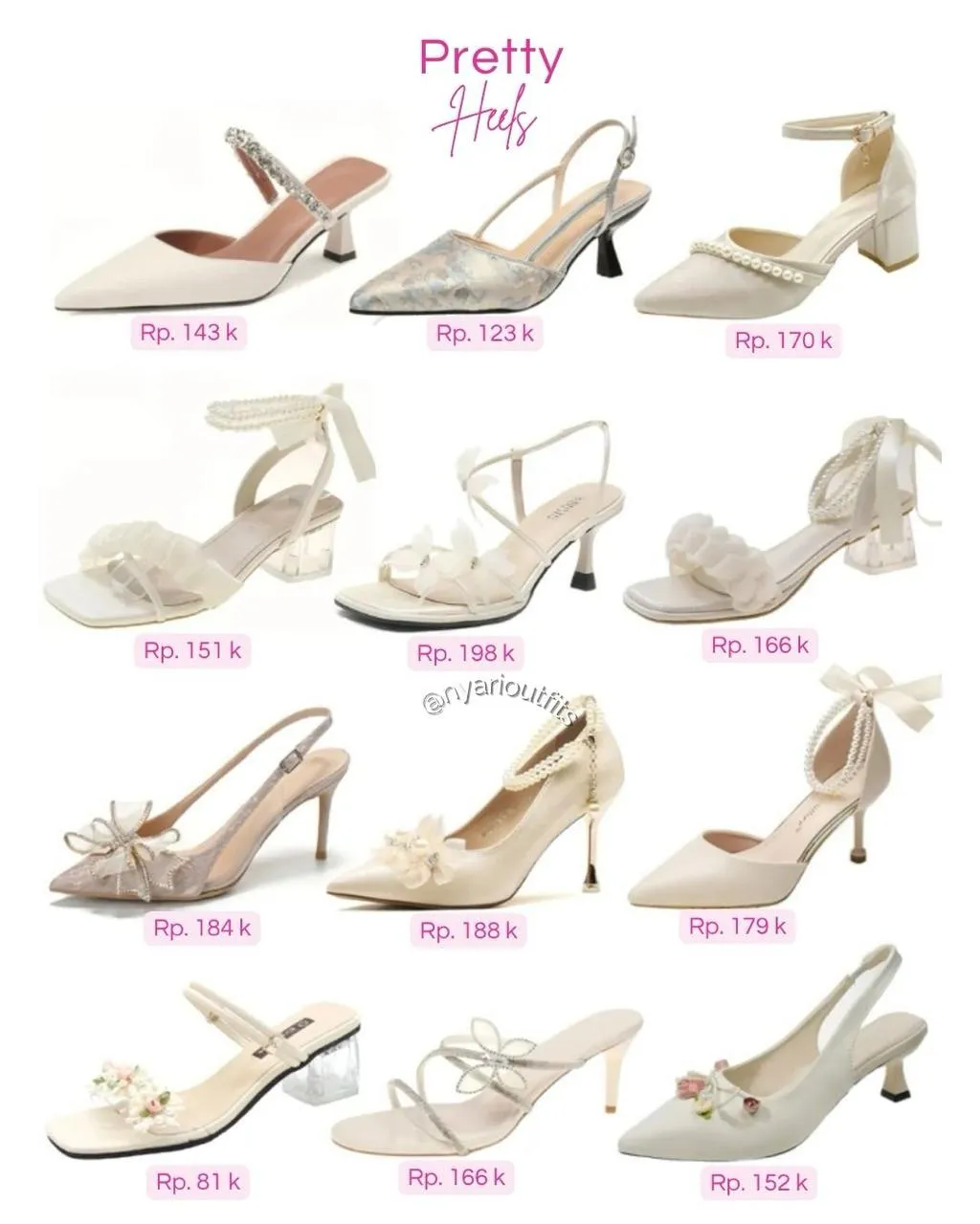 heels putih cream