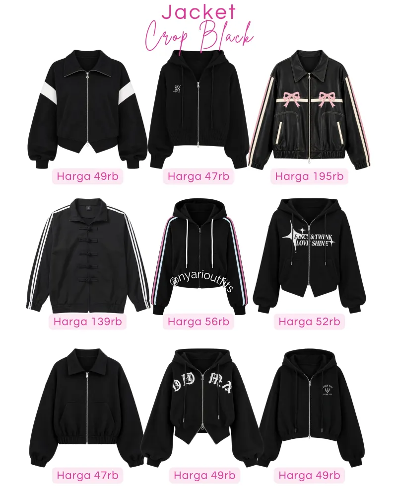 jacket -jacket crop hitam