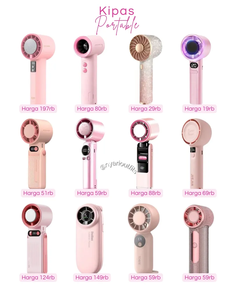 kipas - kipas angin portable pink