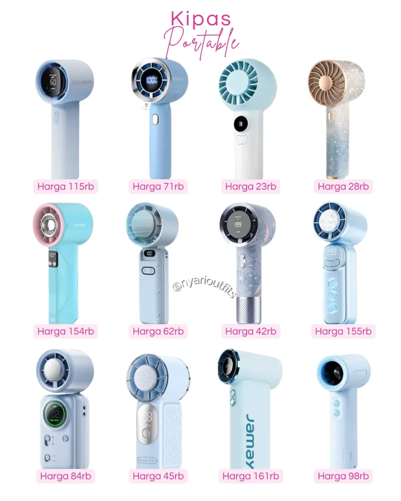 kipas - kipas angin portable biru