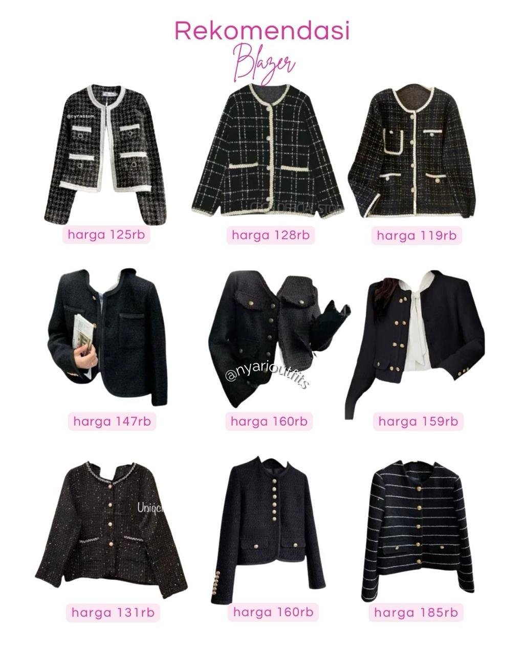 outer - blazer hitam