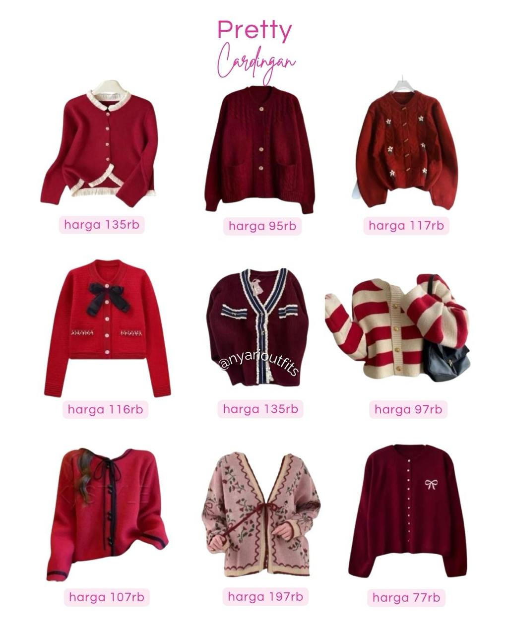 outer - cardigan merah