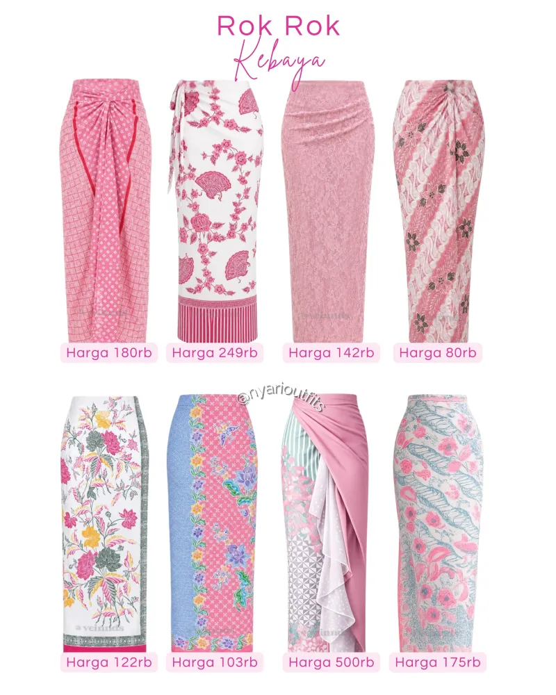 rok - rok kebaya batik pink