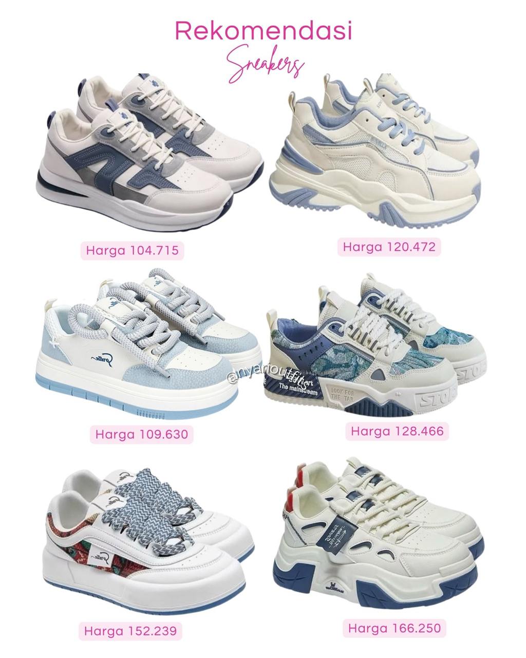 sepatu - sepatu sneakers biru