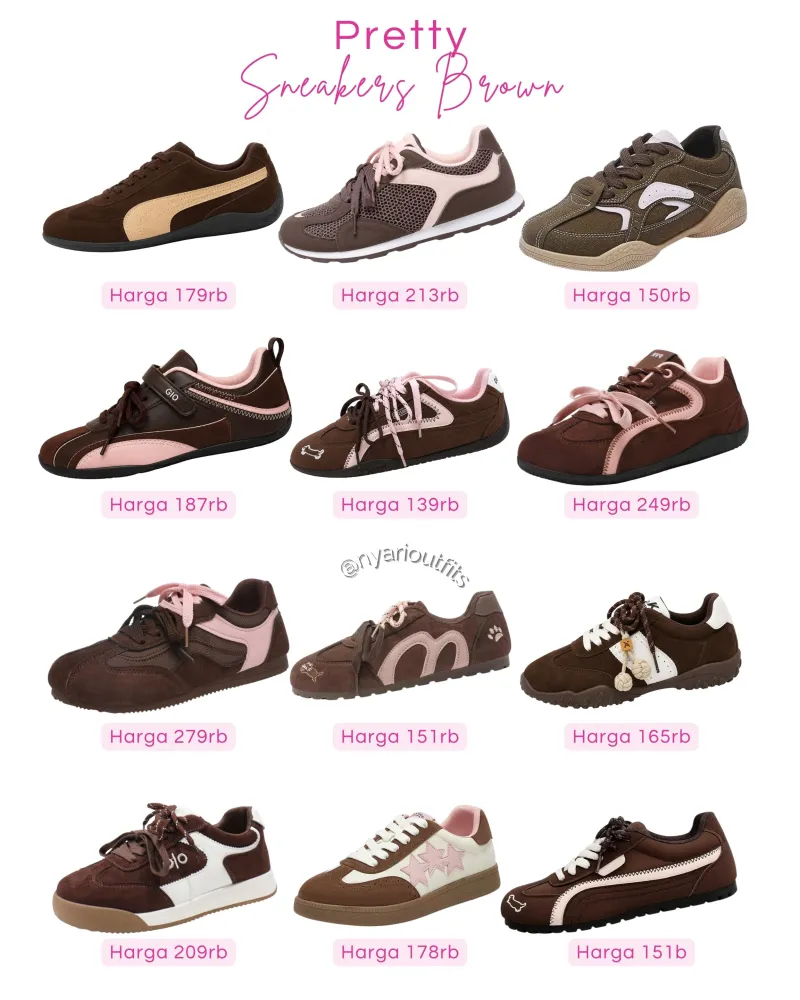 sepatu - sepatu sneakers coklat