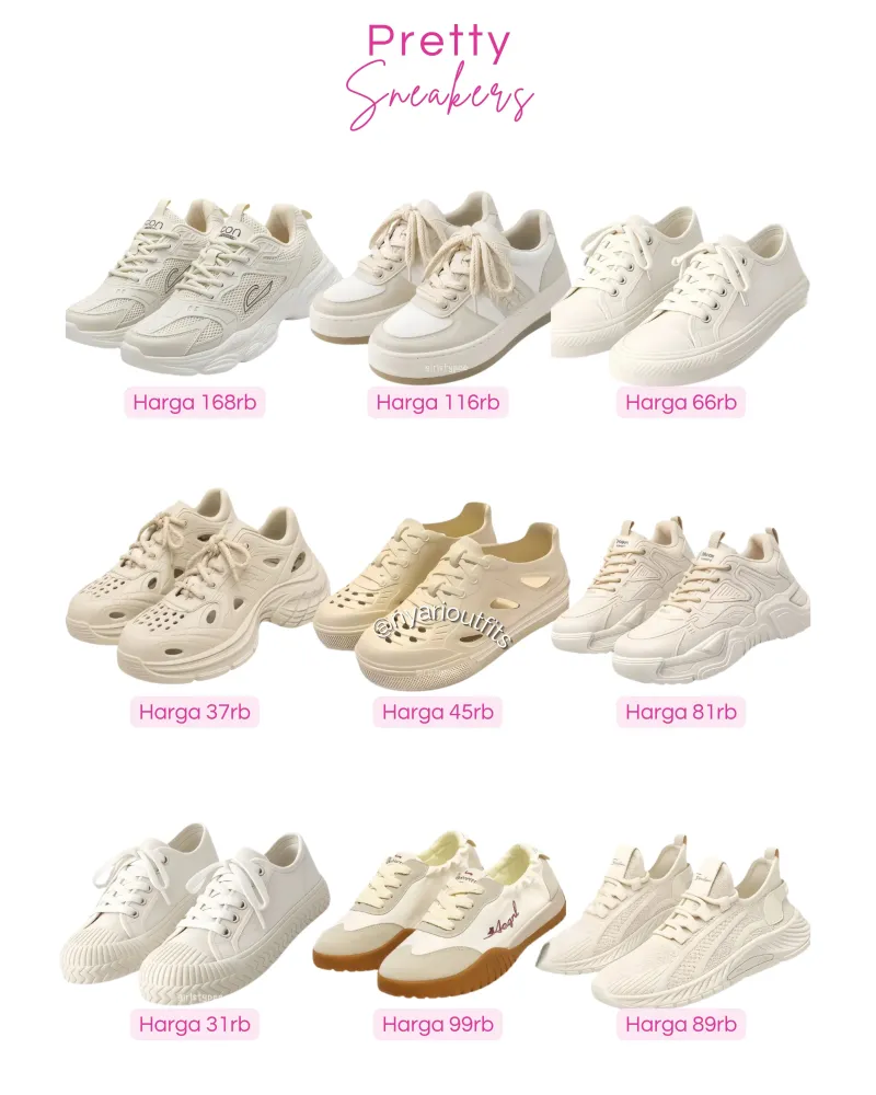 sepatu - sepatu sneakers cream
