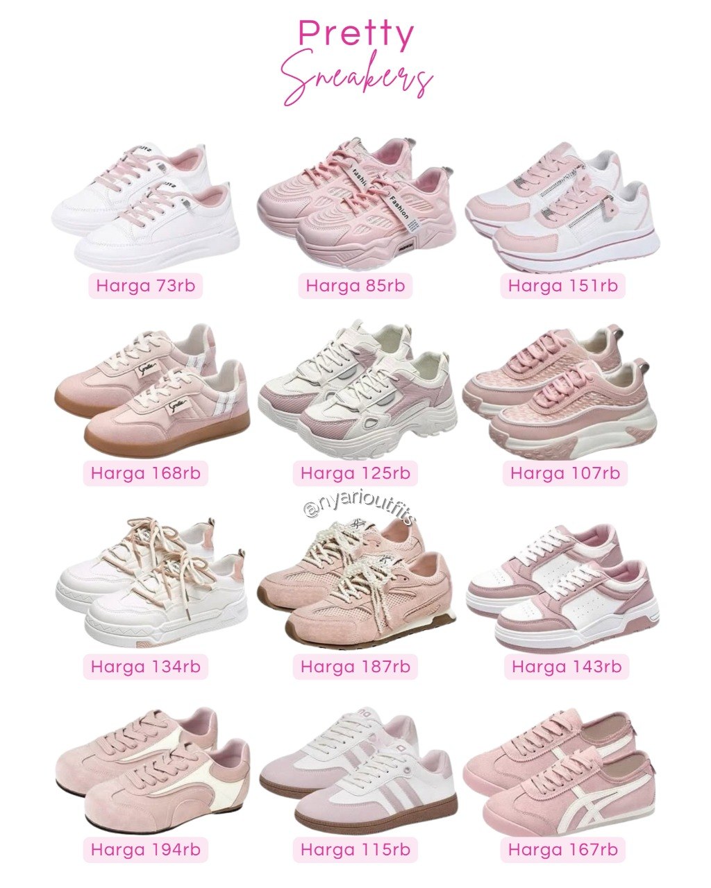 sepatu - sepatu sneakers pink