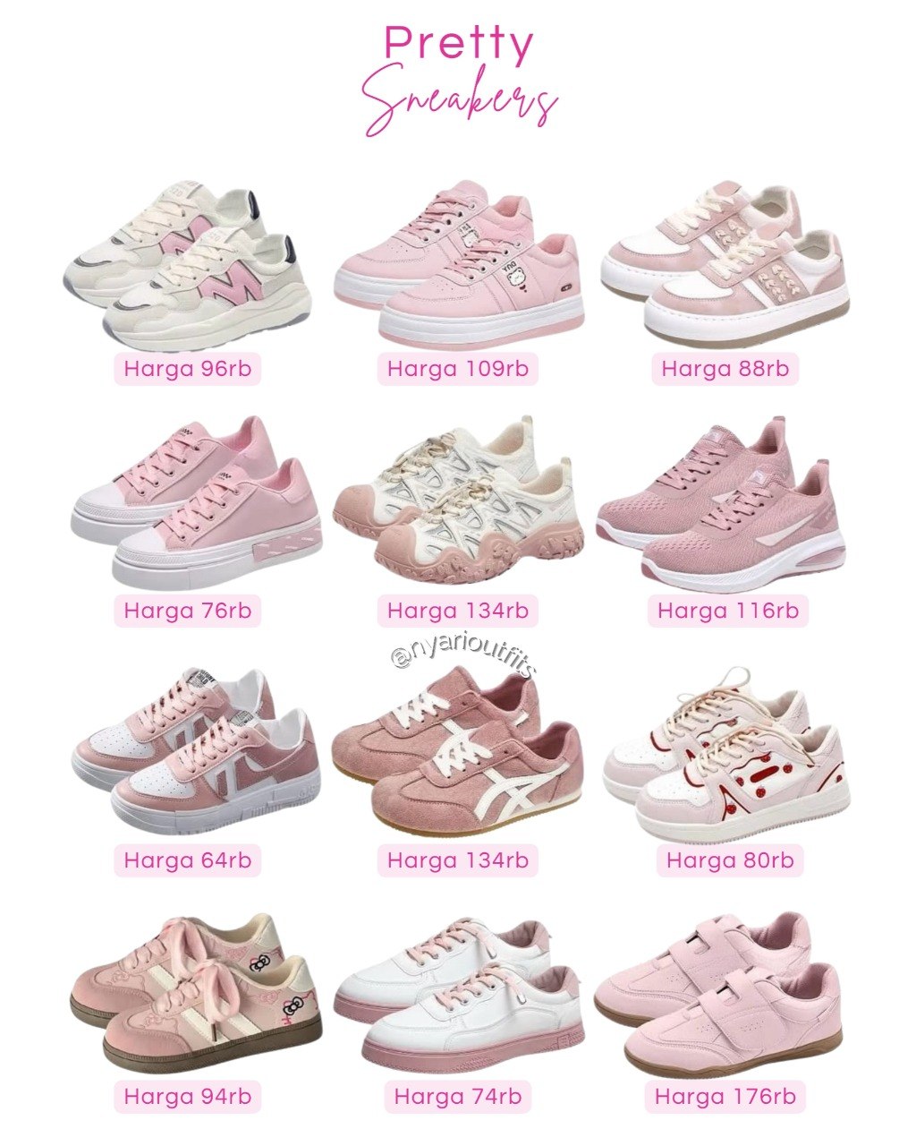 sepatu - sepatu sneakers pink