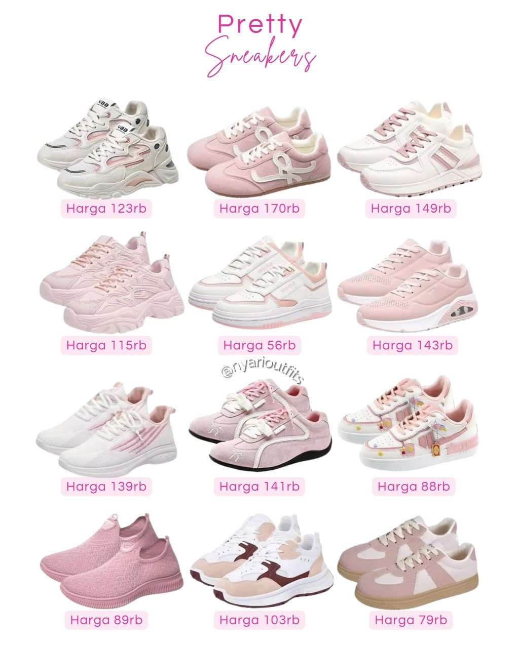 sepatu - sepatu sneakers pink