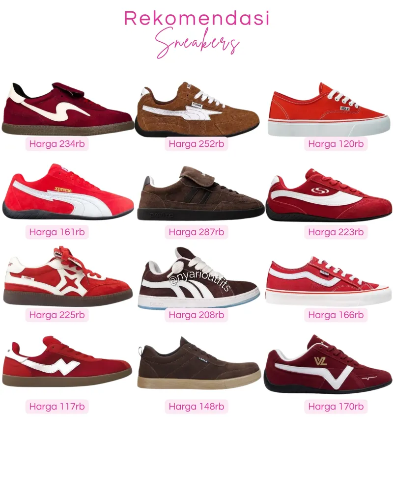 sneakers - sneakers merah, coklat