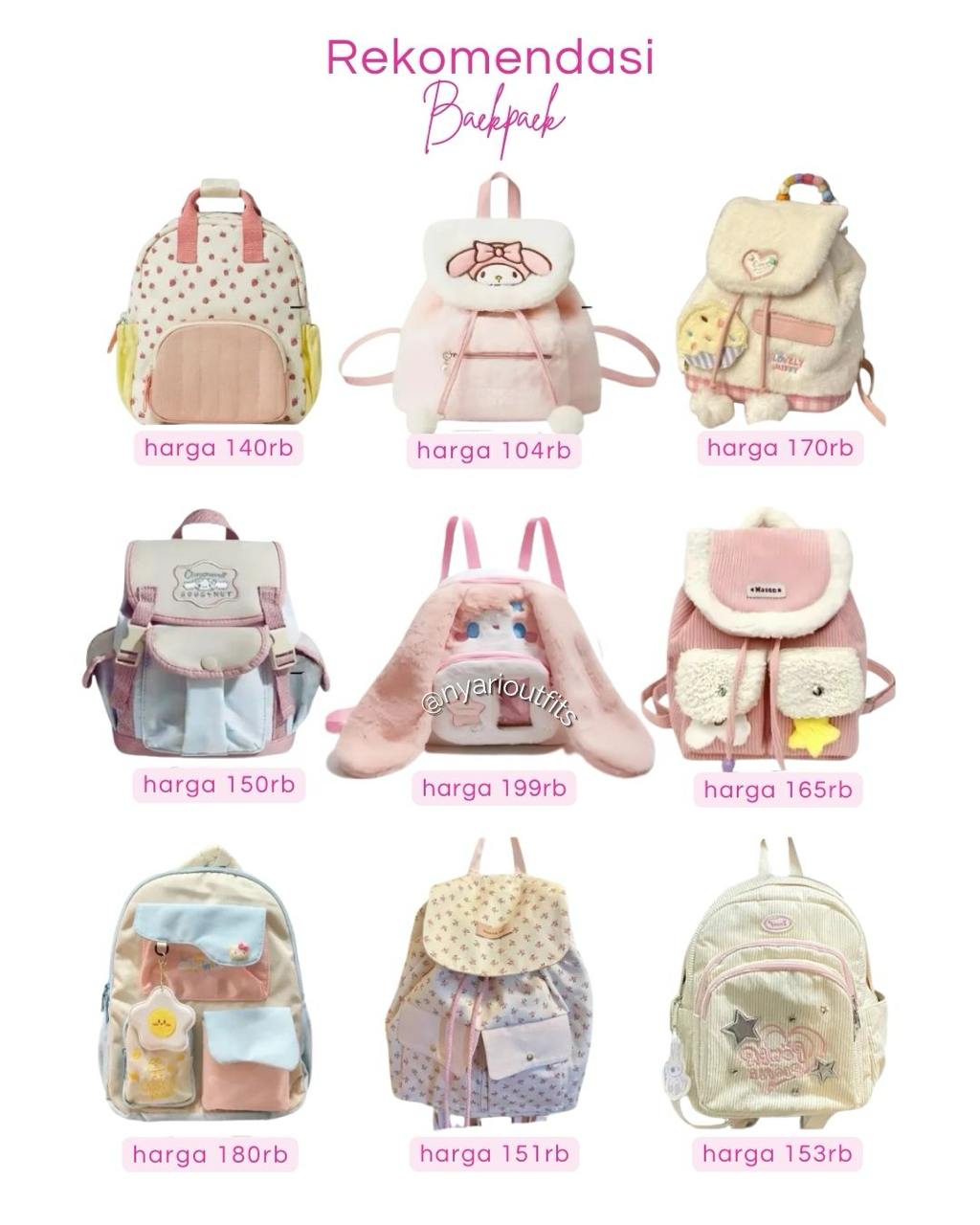 tas - tas ransel backpack pink
