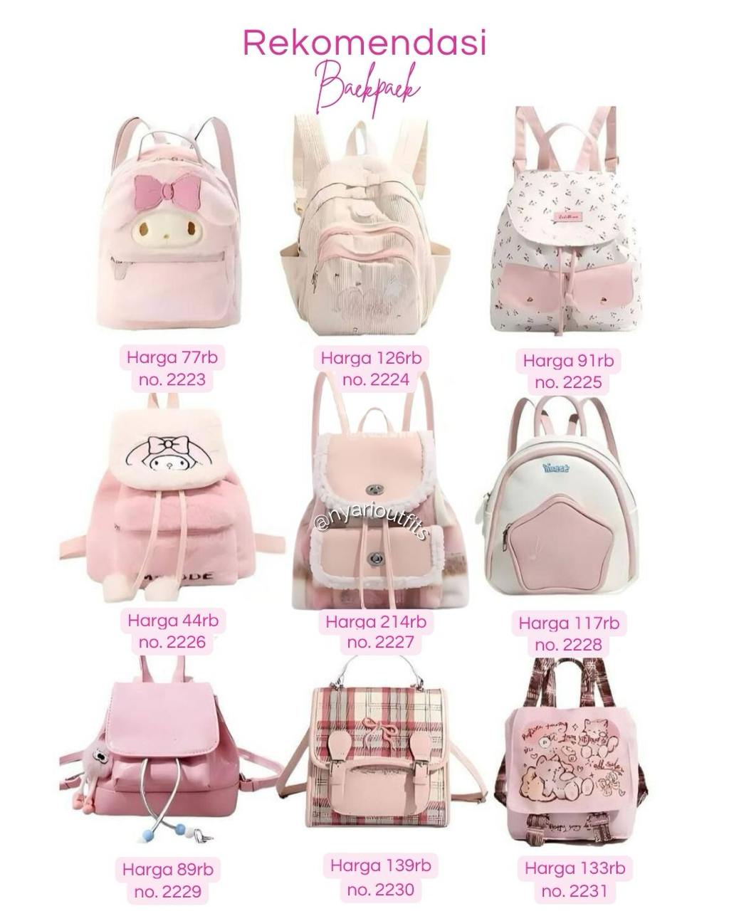 tas - tas ransel backpack pink