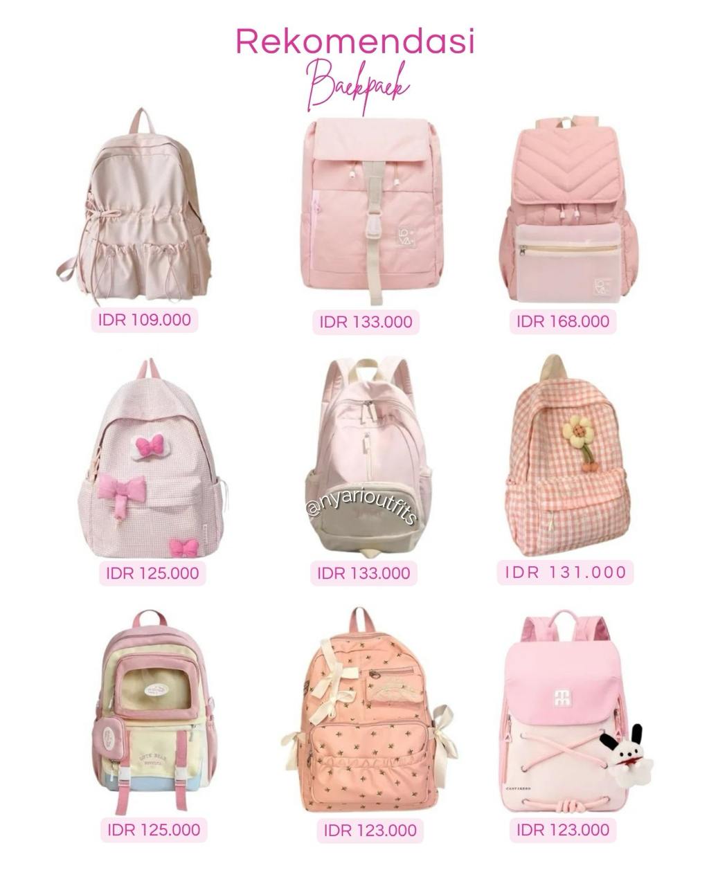 tas - tas ransel backpack pink